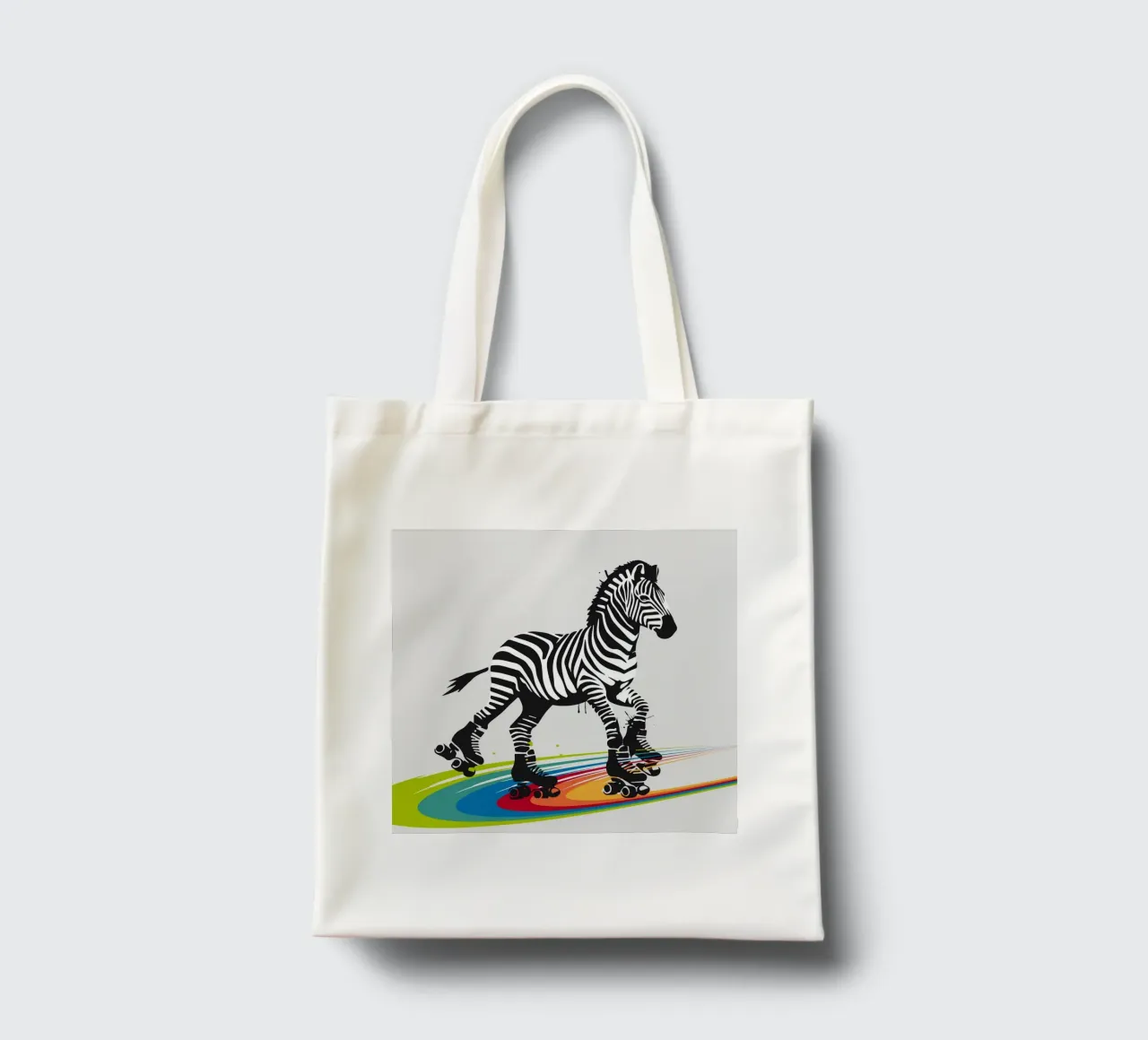 Zebra con pattini a rotelle in stile stencil borsa in juta da namosh