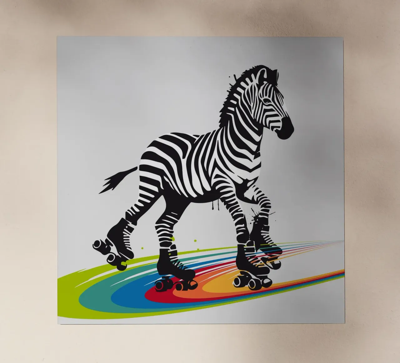 Zebra con pattini a rotelle in stile stencil pellicola backlit da namosh