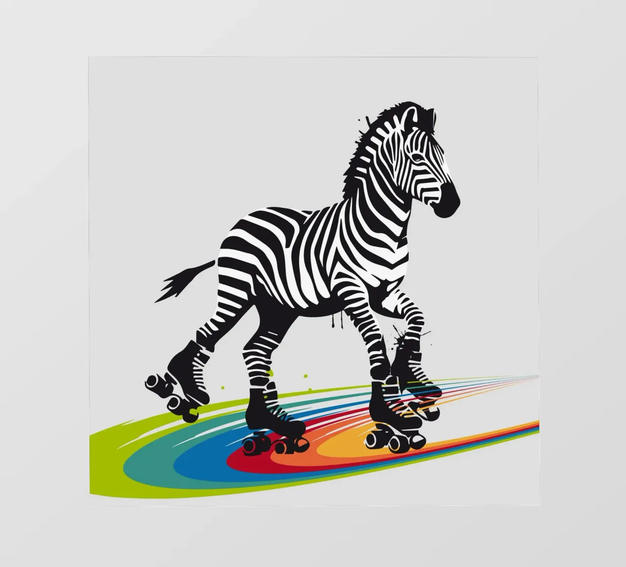 Zebra con pattini a rotelle in stile stencil pellicola backlit da namosh