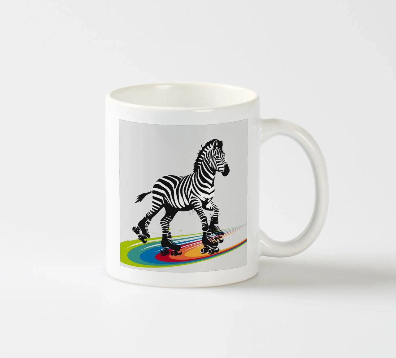 Zebra con pattini a rotelle in stile stencil tazza in ceramica da namosh