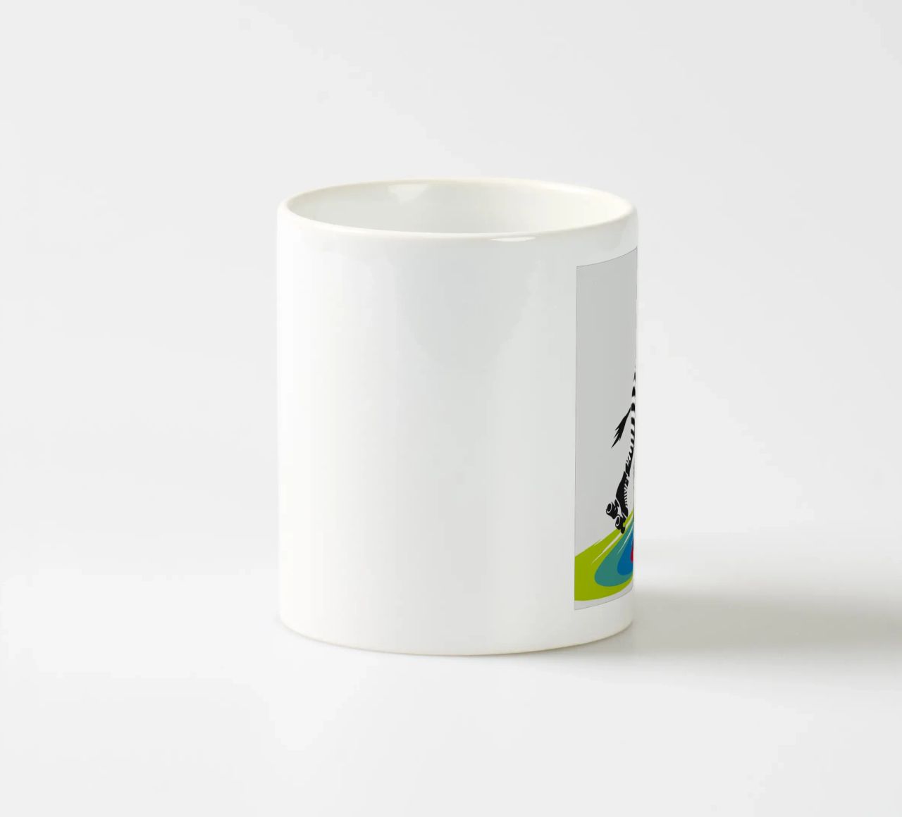 Zebra con pattini a rotelle in stile stencil tazza in ceramica da namosh