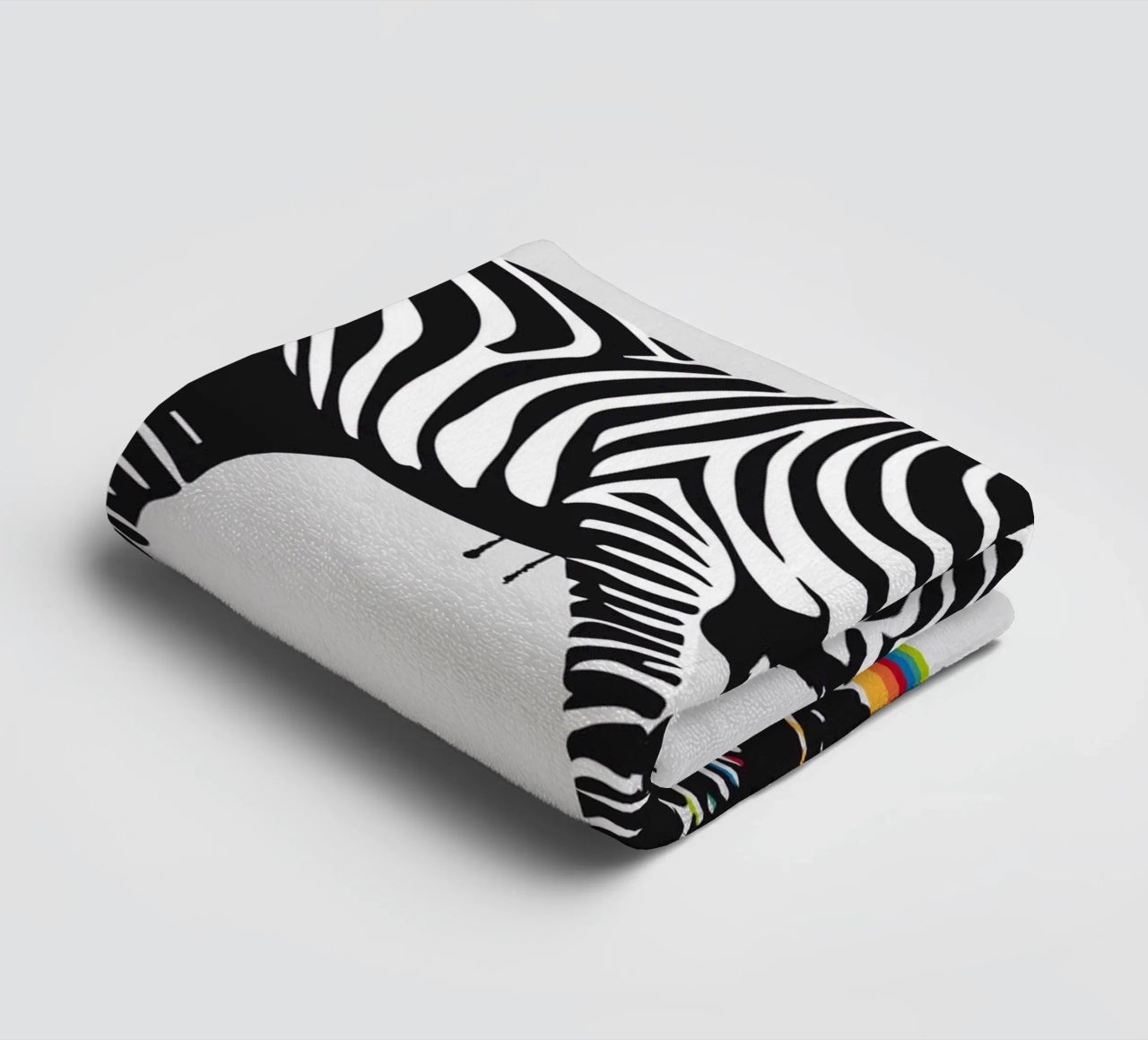 Zebra con pattini a rotelle in stile stencil asciugamano da bagno da namosh