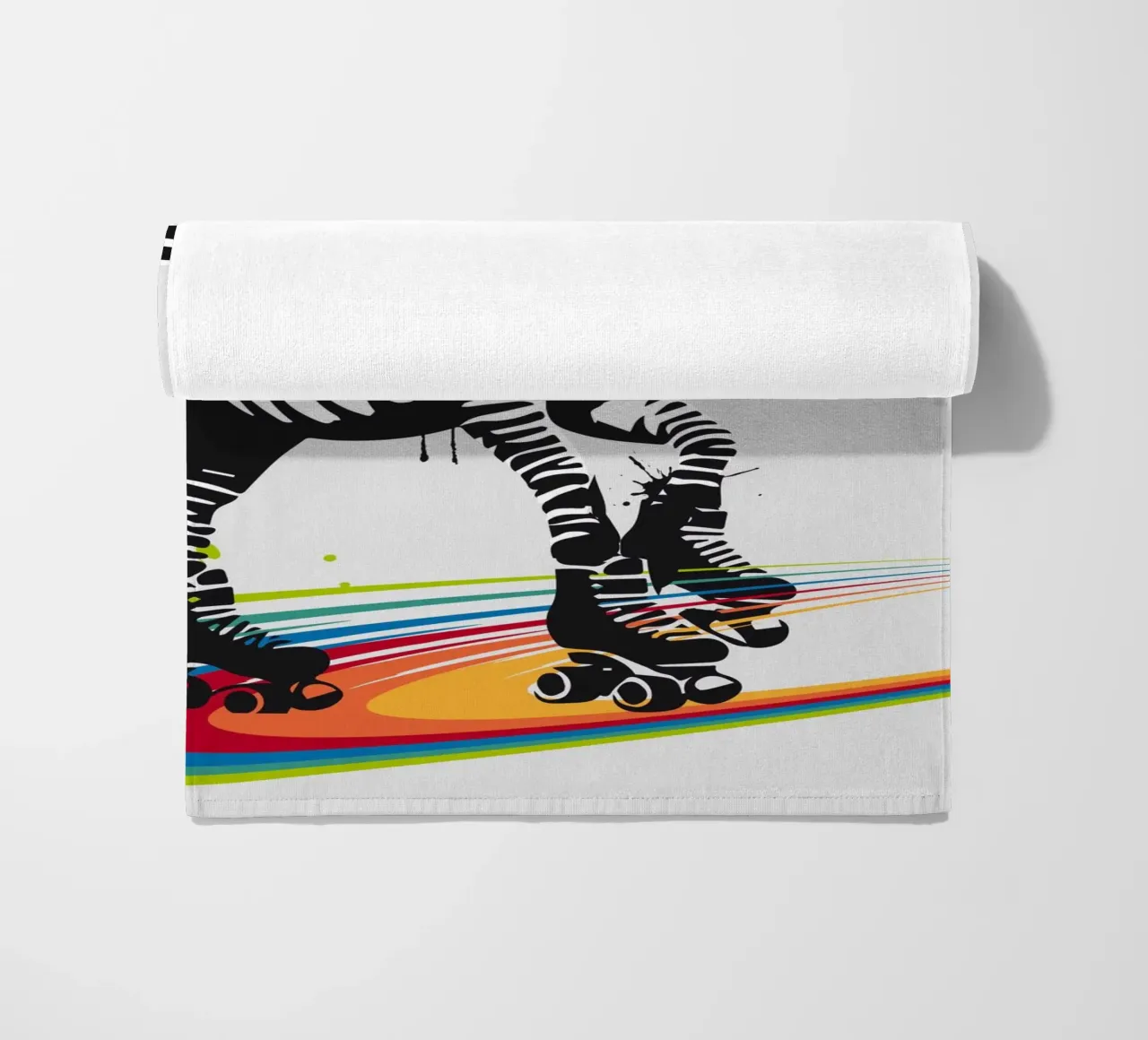 Zebra con pattini a rotelle in stile stencil telo mare da namosh