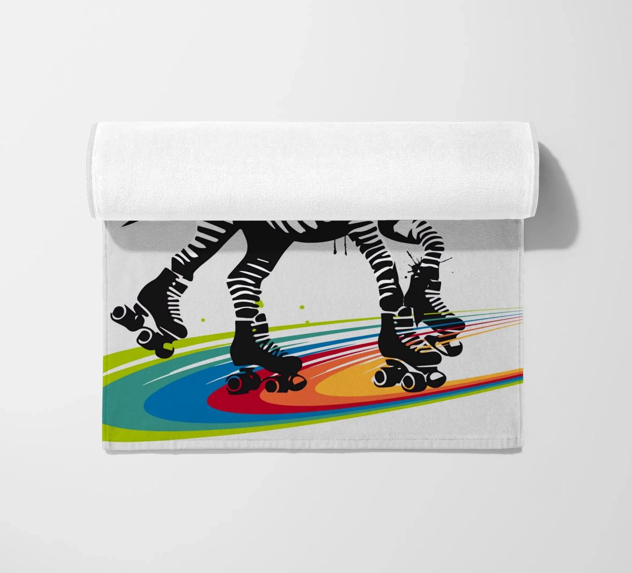 Zebra con pattini a rotelle in stile stencil telo mare da namosh