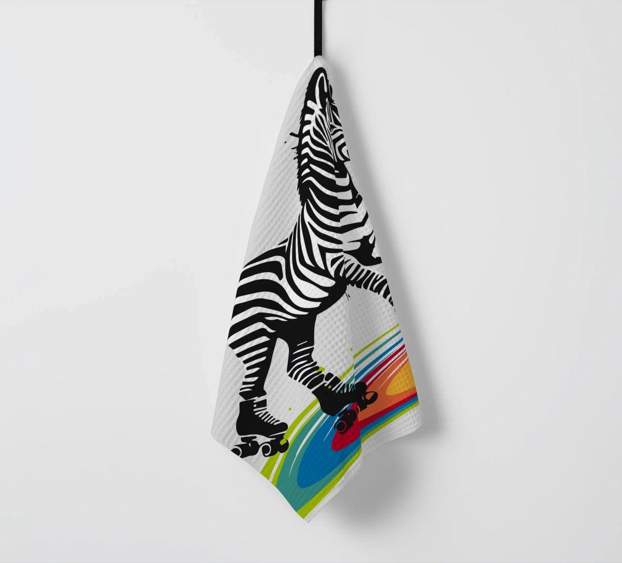 Zebra con pattini a rotelle in stile stencil canovaccio da cucina da namosh