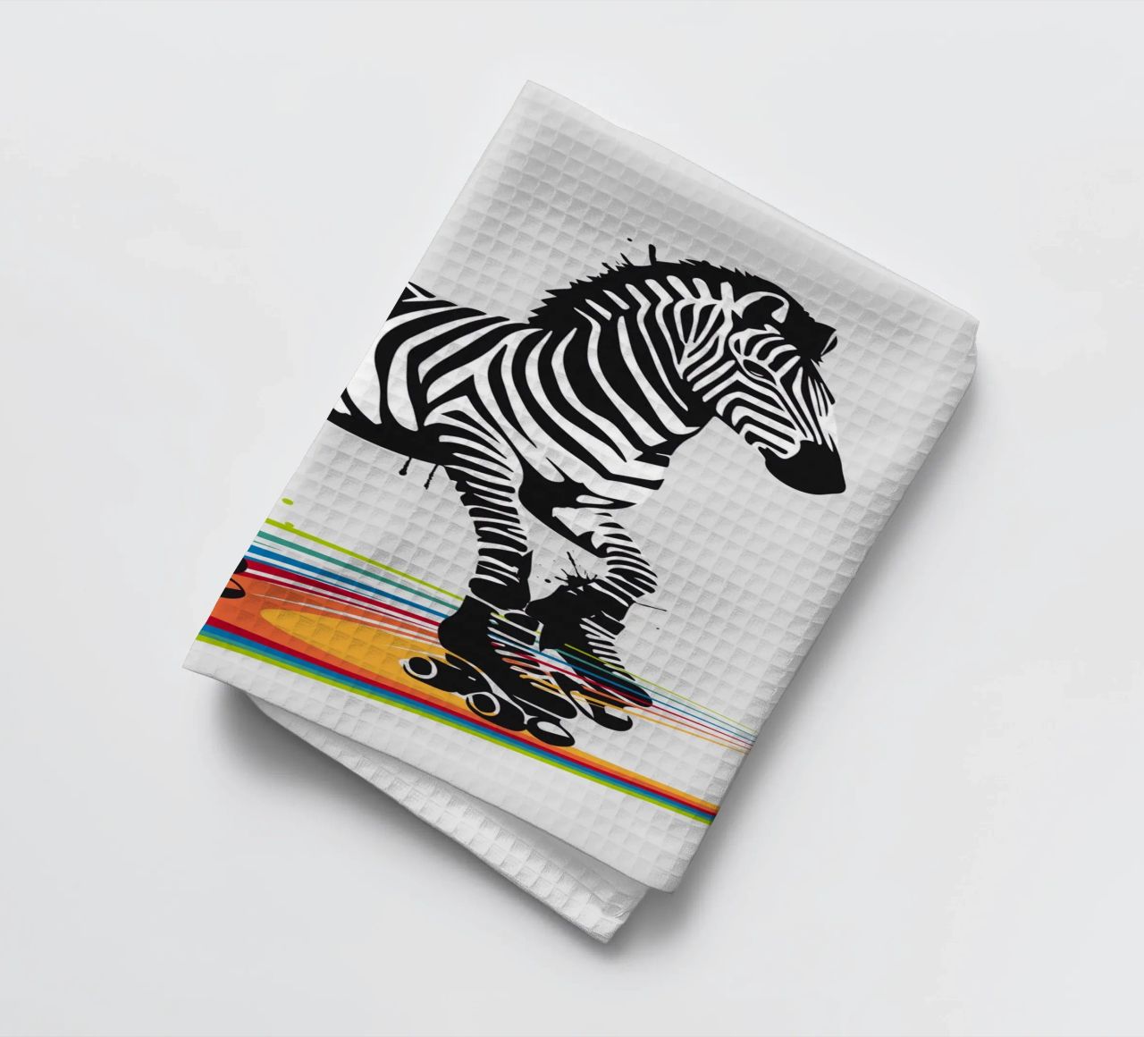 Zebra con pattini a rotelle in stile stencil canovaccio da cucina da namosh