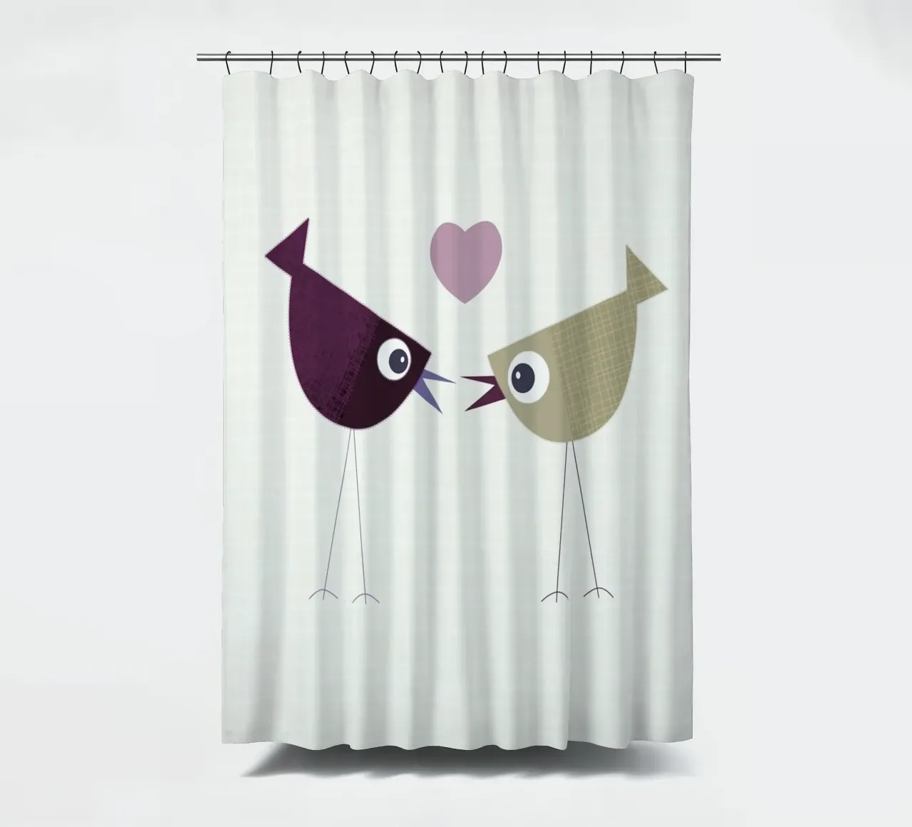 Birdy shower curtain by JaySan Studio