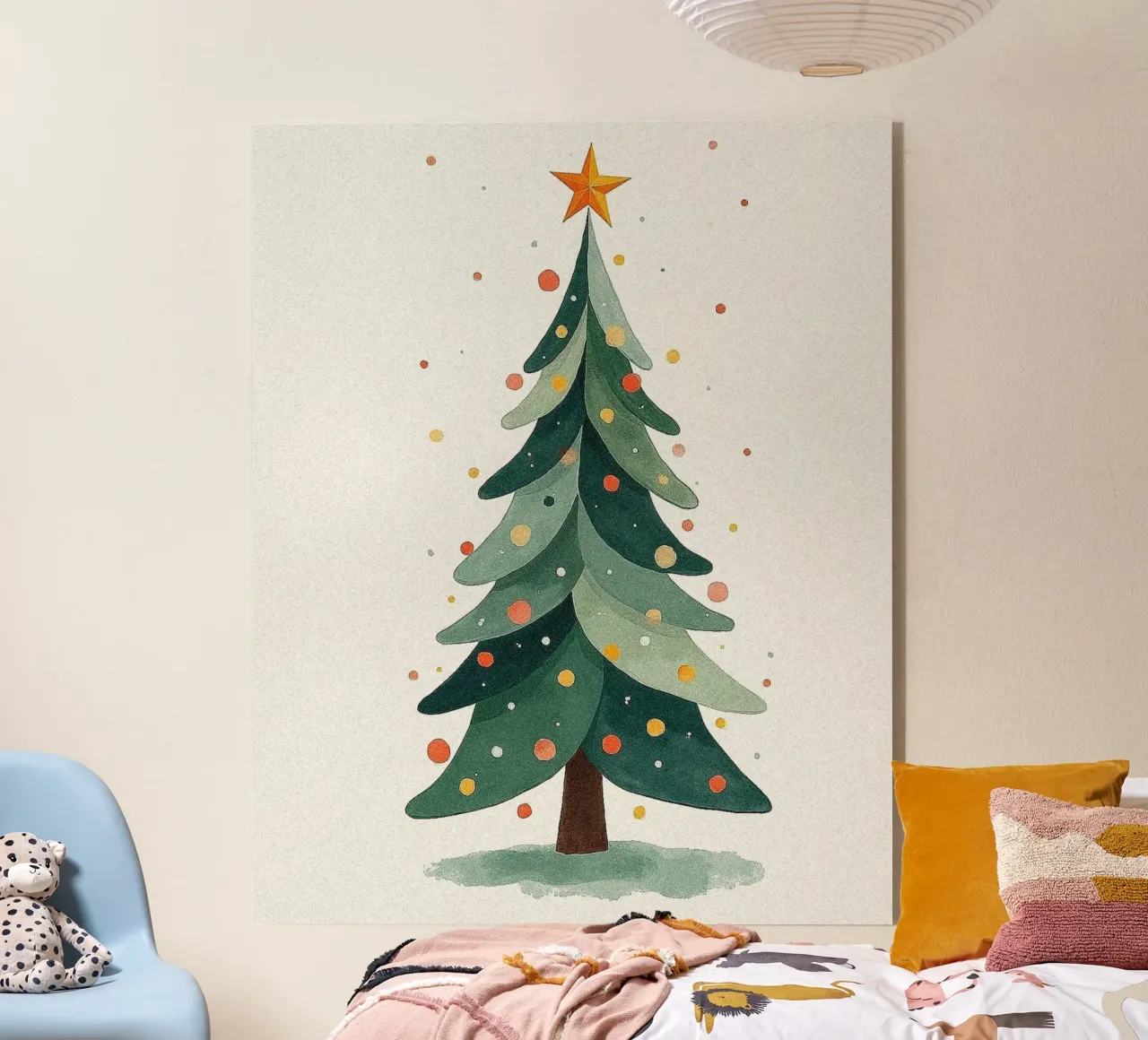 Ilustración de un árbol de Navidad (1) metacrilato de Lisa Jureczko Arts Illustration