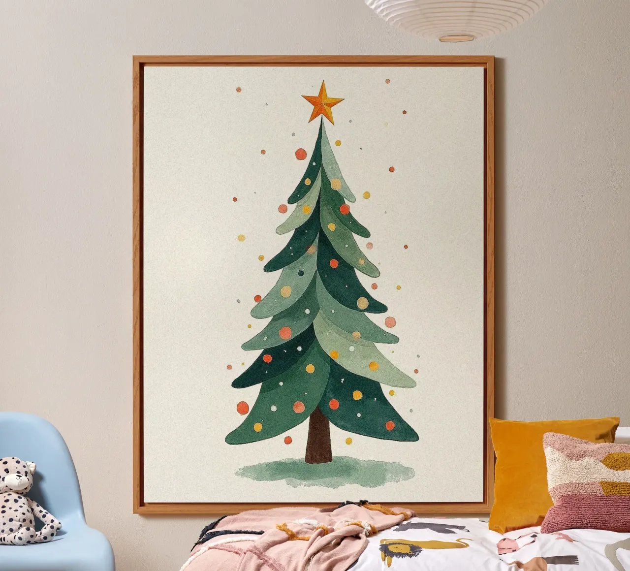 Illustrazione di un albero di Natale (1) alluminio dibond da Lisa Jureczko Arts Illustration