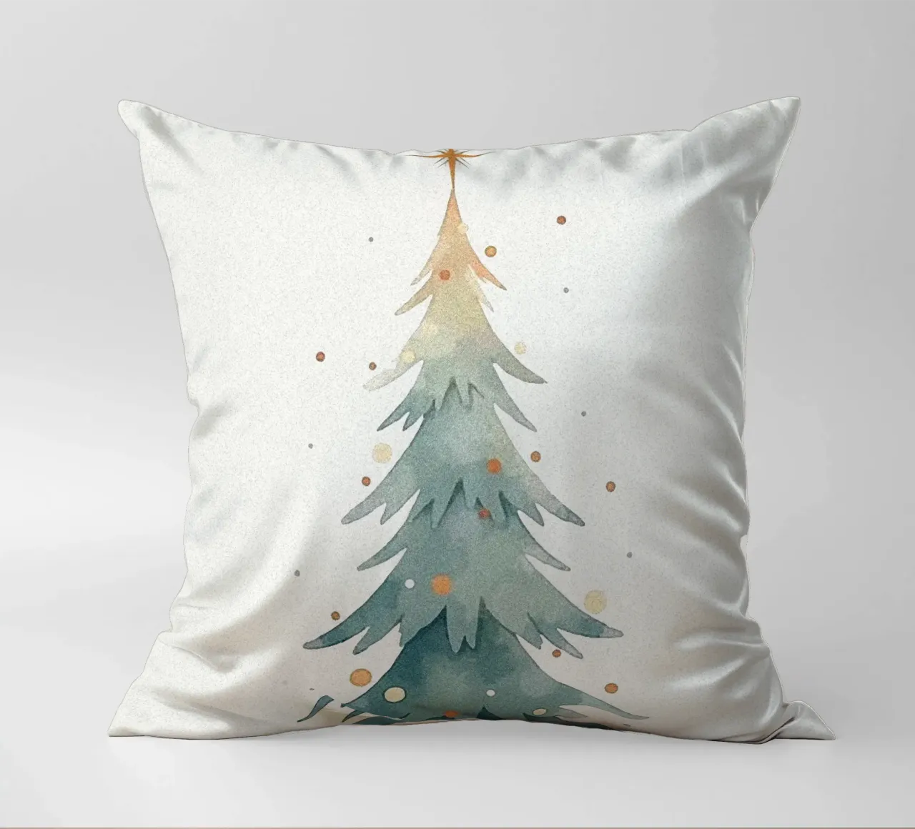 Illustrazione di un albero di Natale (2) cuscino da Lisa Jureczko Arts Illustration