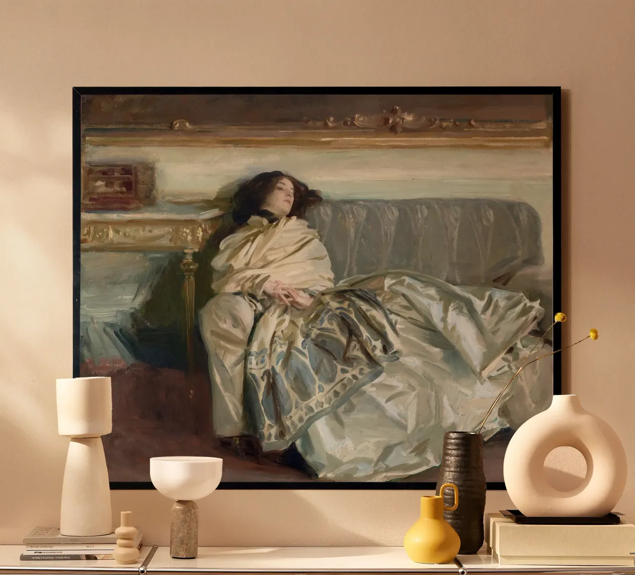 Woman Resting poster con telaio in alluminio da apoloprints