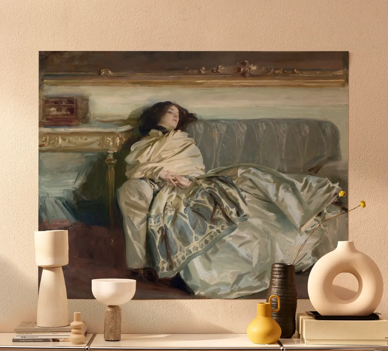 Woman Resting poster con telaio in alluminio da apoloprints