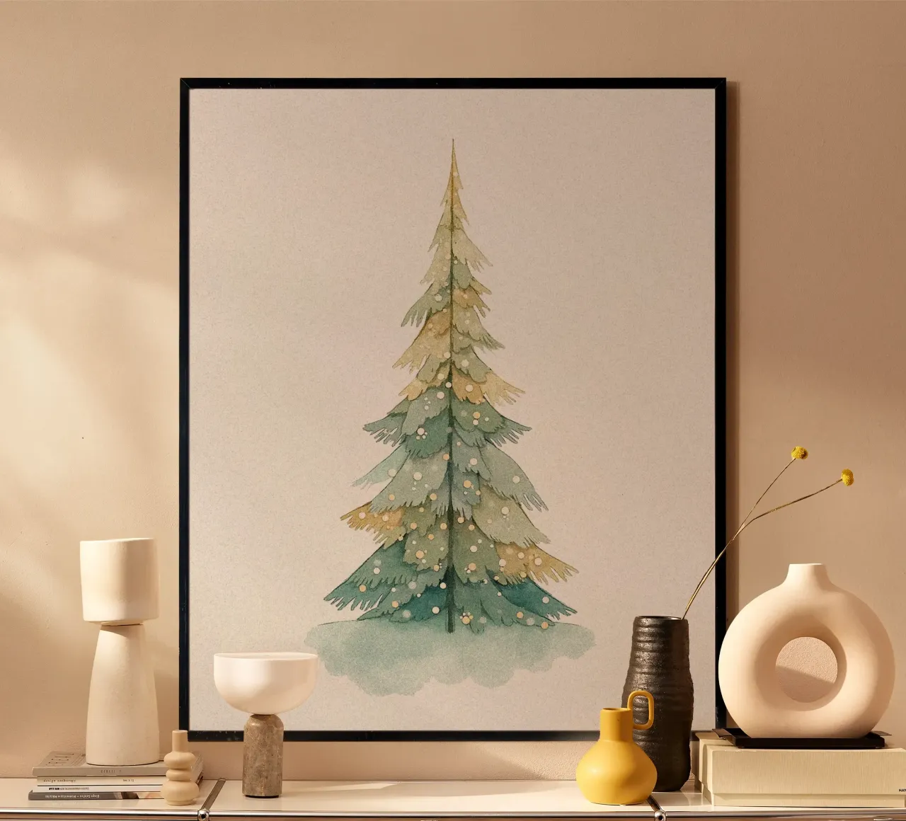 Ilustración de un árbol de Navidad (3) hahnemühle de Lisa Jureczko Arts Illustration