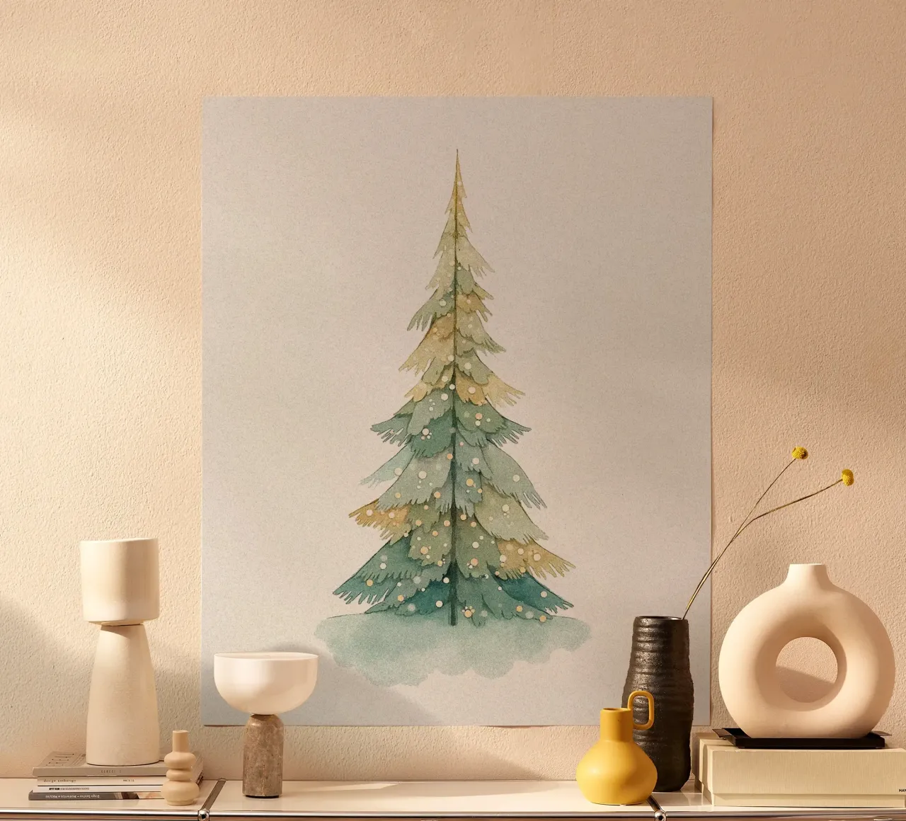 Ilustración de un árbol de Navidad (3) hahnemühle de Lisa Jureczko Arts Illustration