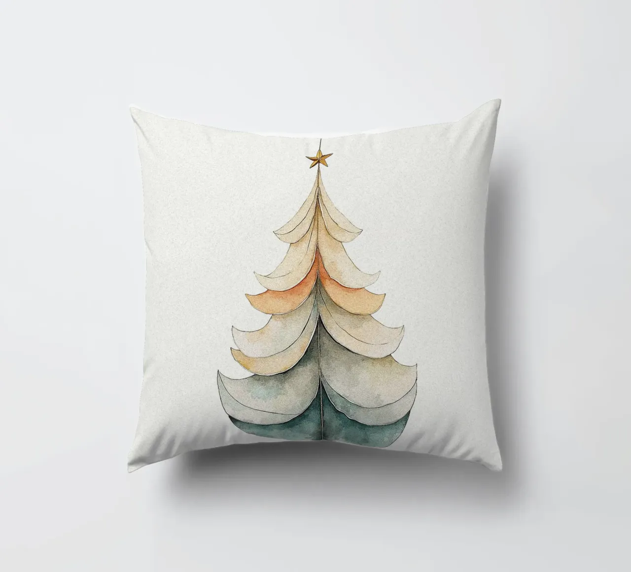 Illustrazione di un albero di Natale (4) cuscino da Lisa Jureczko Arts Illustration