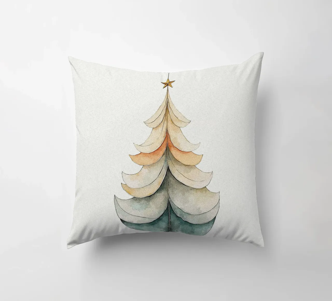 Illustrazione di un albero di Natale (4) cuscino da Lisa Jureczko Arts Illustration