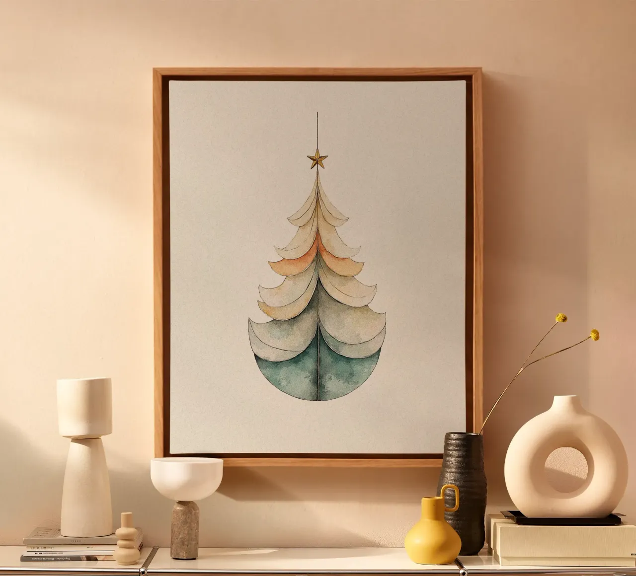 Illustrazione di un albero di Natale (4) tela con Cornice a cassetta da Lisa Jureczko Arts Illustration