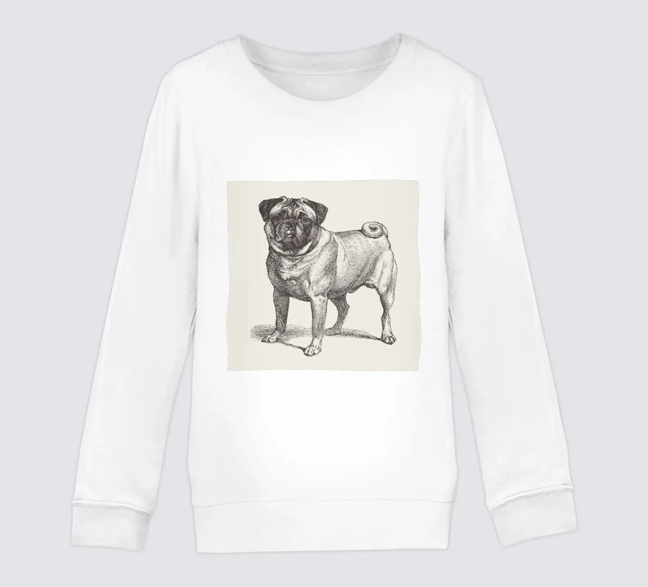 Pug Dog Sketch felpa bambino da apoloprints