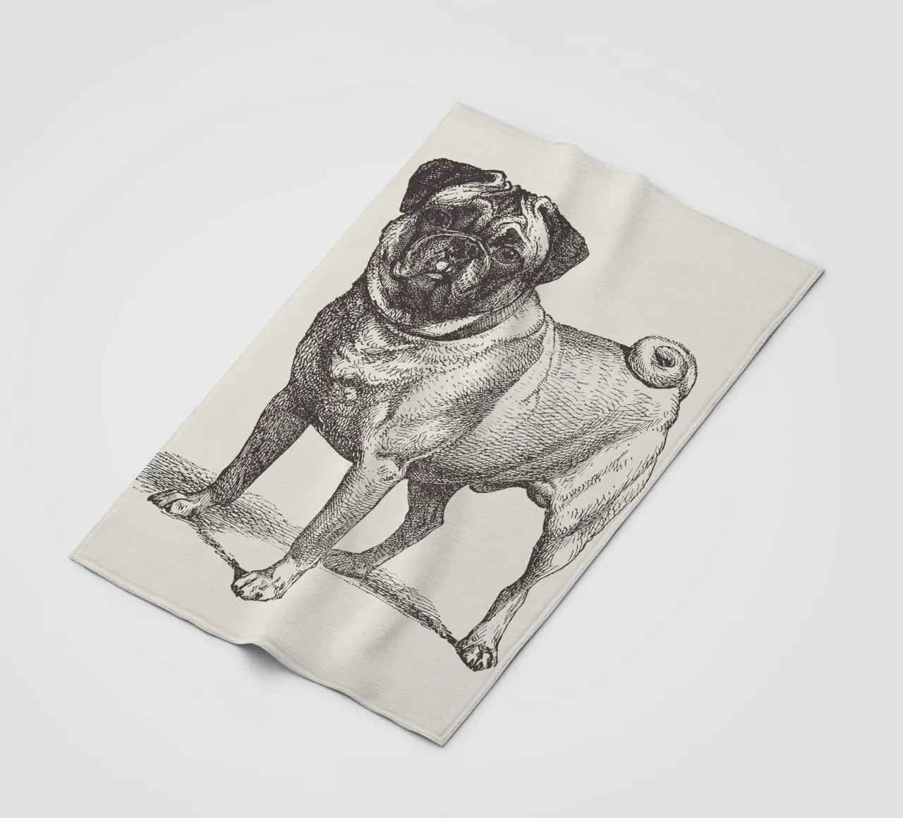Pug Dog Sketch coperta in pile da apoloprints