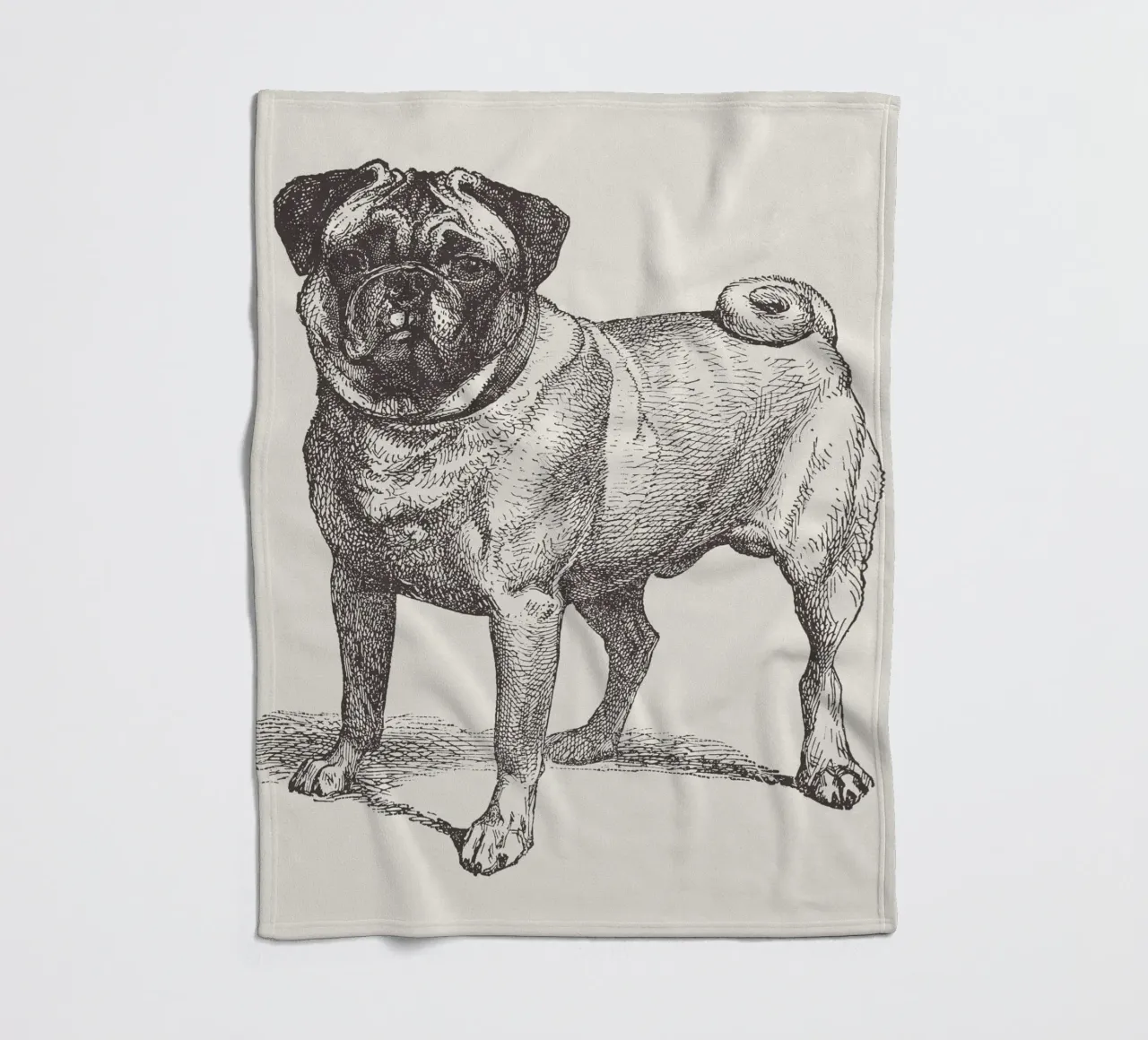 Pug Dog Sketch coperta in pile da apoloprints
