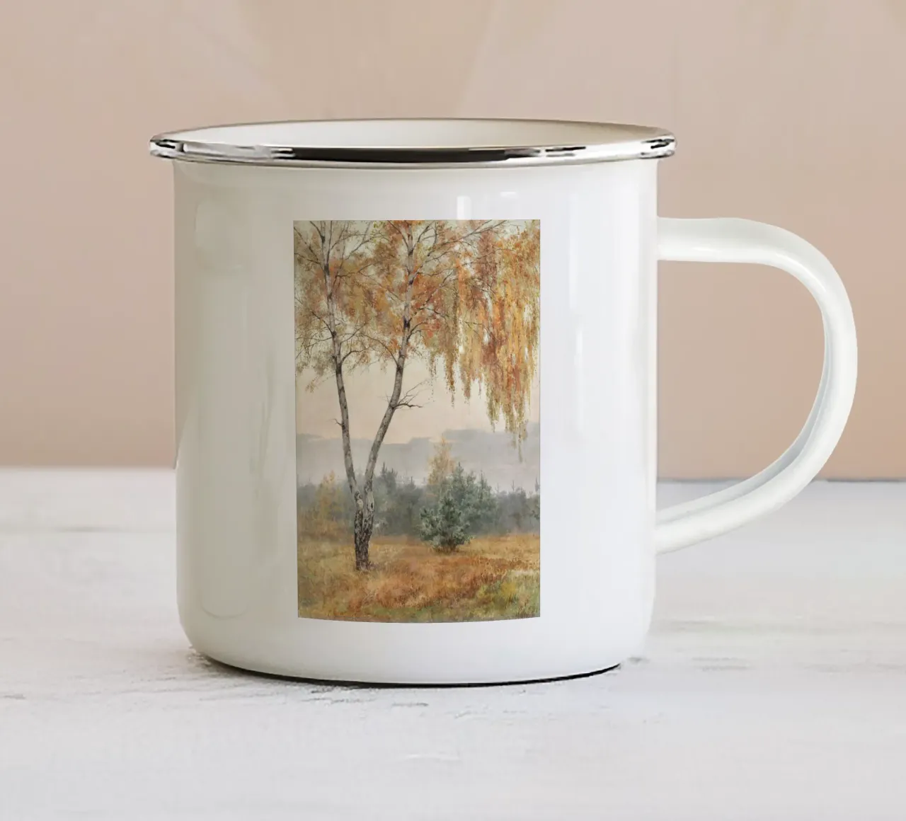 Autumn Tree Boho Painting tazza in smalto da apoloprints