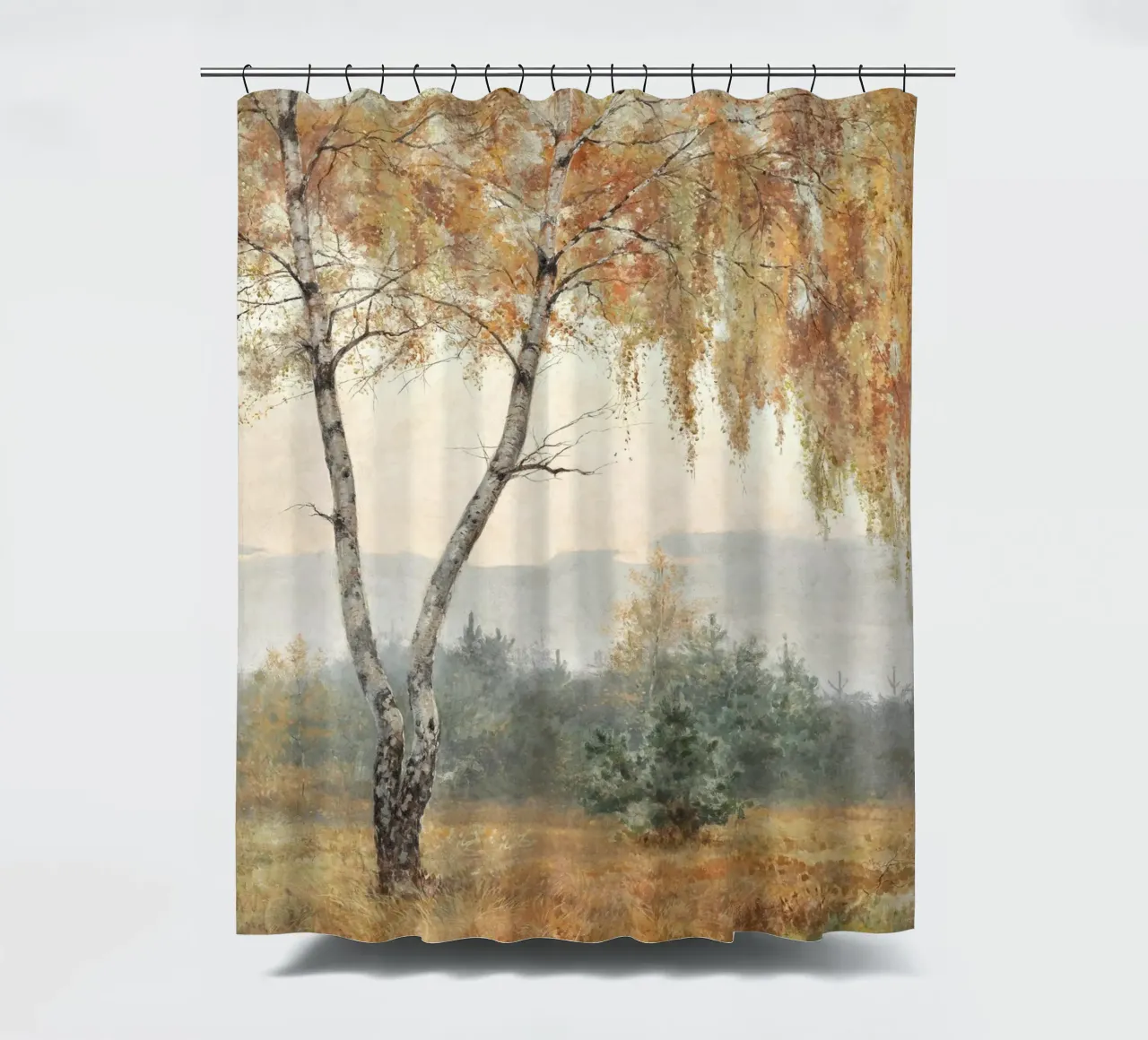 Autumn Tree Boho Painting rideau de douche de apoloprints
