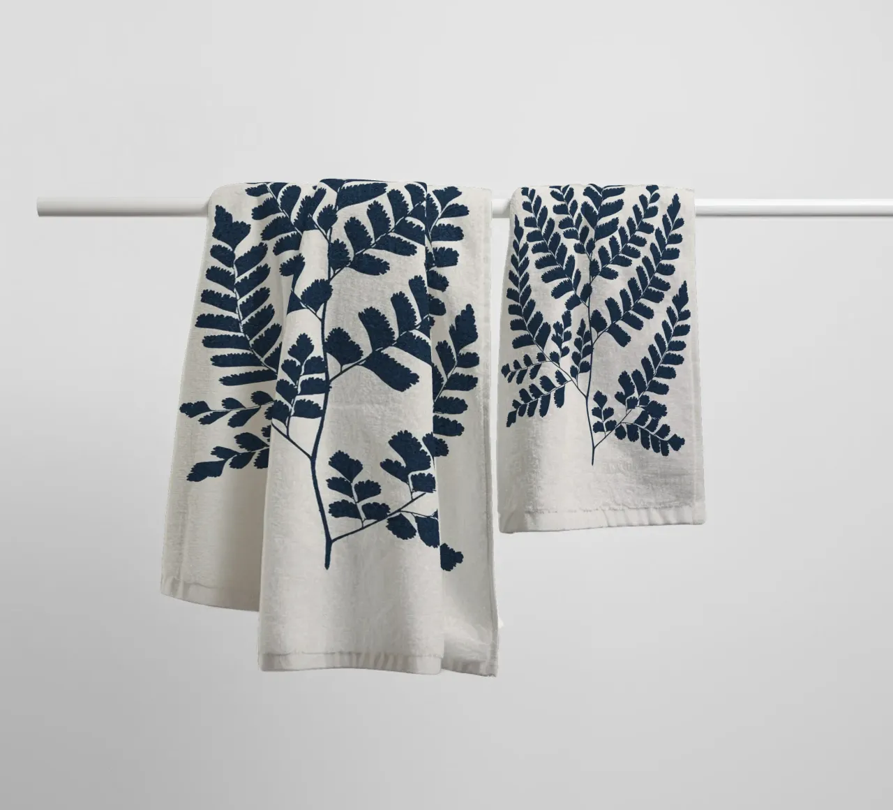 Blue Maidenhair Fern towel by apoloprints