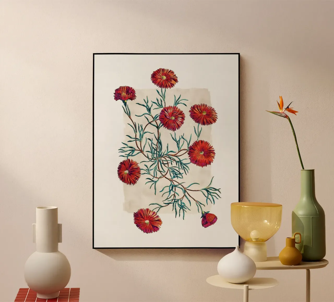 Fiori rossi plexiglass da Botanical