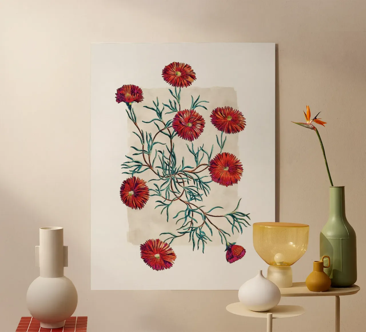 Fiori rossi plexiglass da Botanical