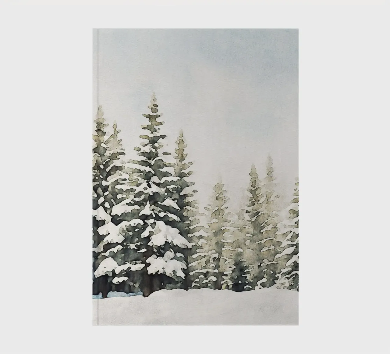 Snowy Pine Tree Watercolor notebook by apoloprints