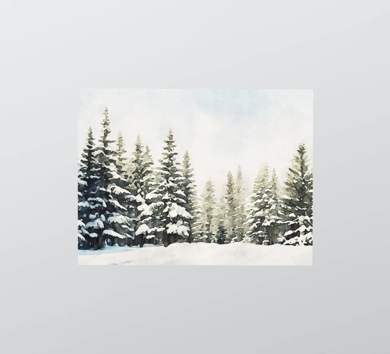 Snowy Pine Tree Watercolor sticker by apoloprints