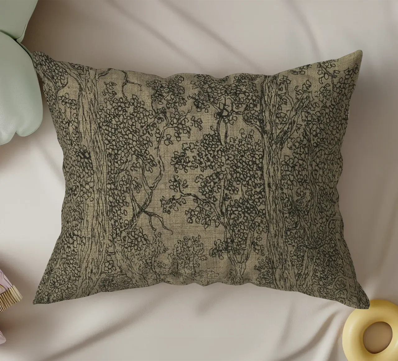 Sage Green Textile Sketch cuscino da apoloprints