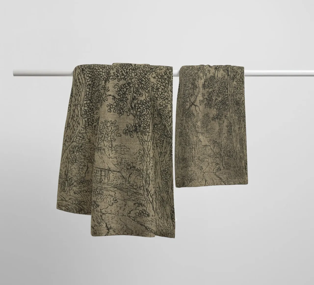 Sage Green Textile Sketch asciugamano da bagno da apoloprints