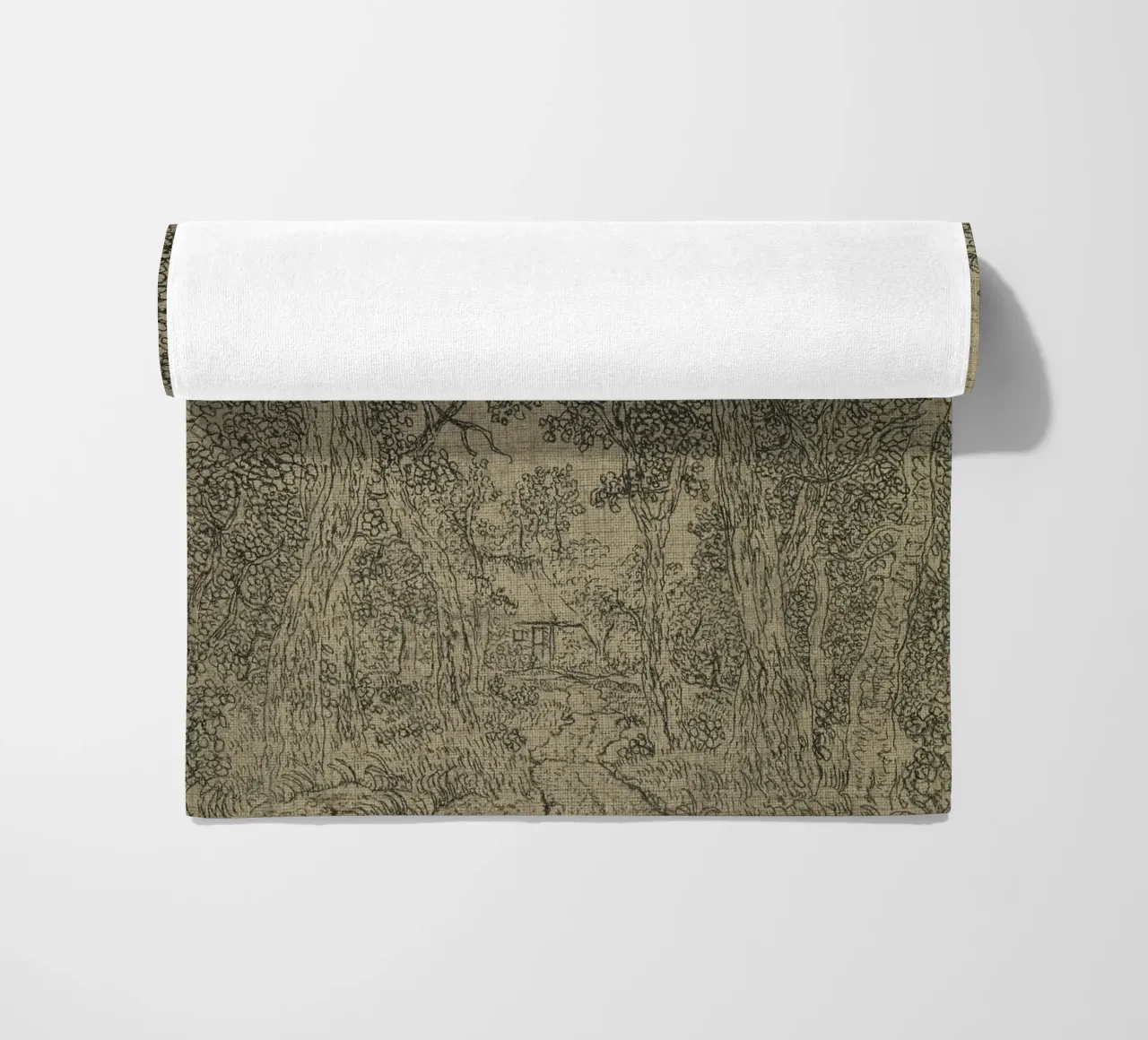 Sage Green Textile Sketch telo mare da apoloprints