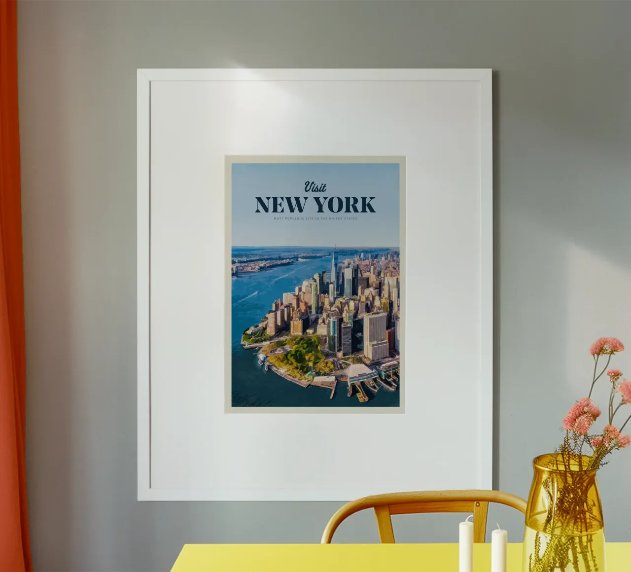 Visitare New York poster con telaio in plastica da Mercury Club