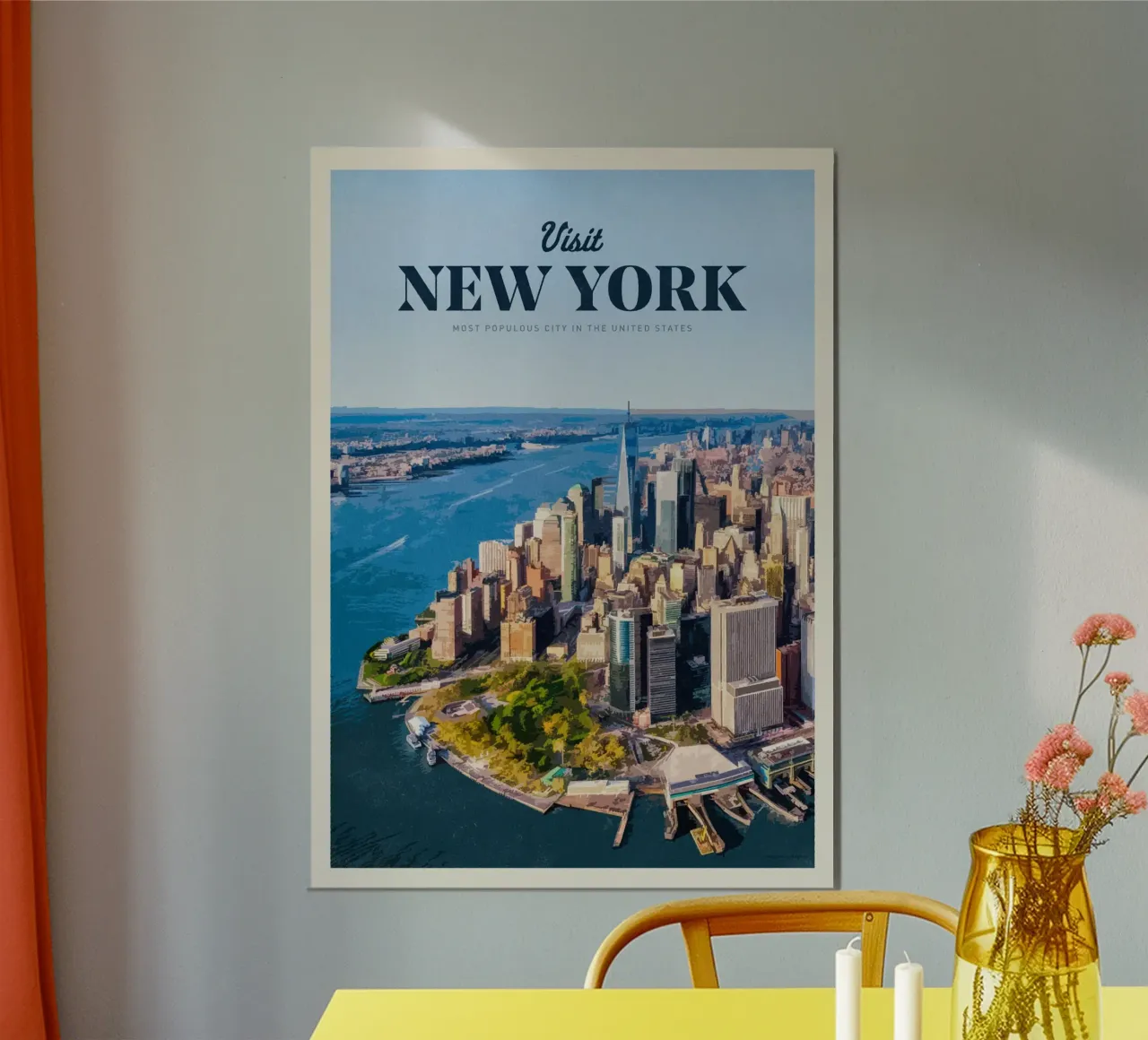 Visitare New York poster con telaio in plastica da Mercury Club