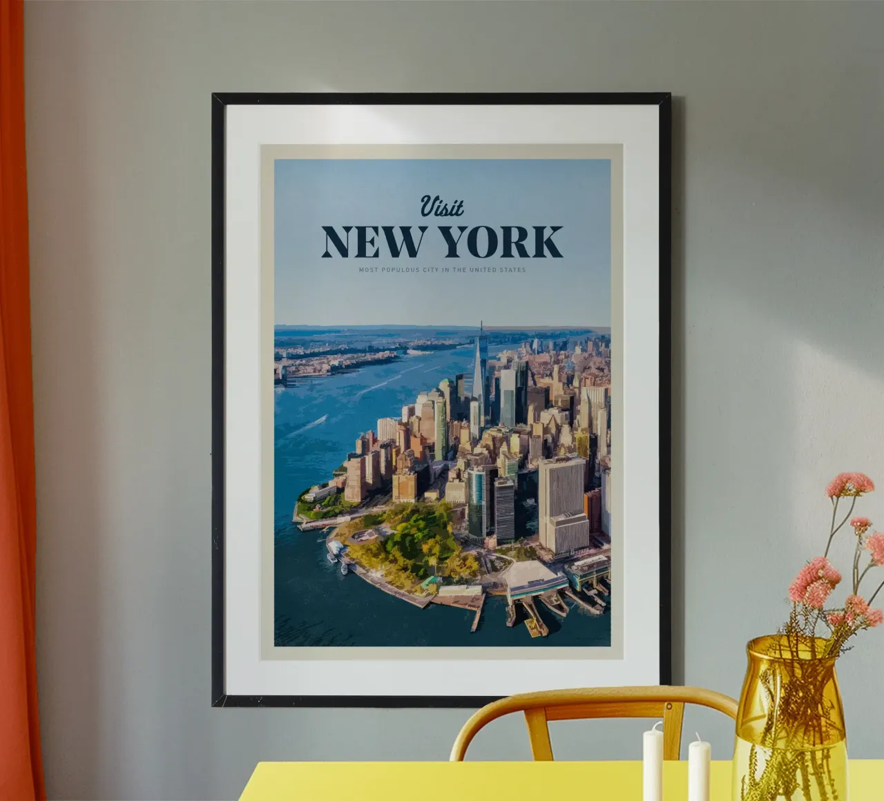 Visitare New York poster con telaio in plastica da Mercury Club