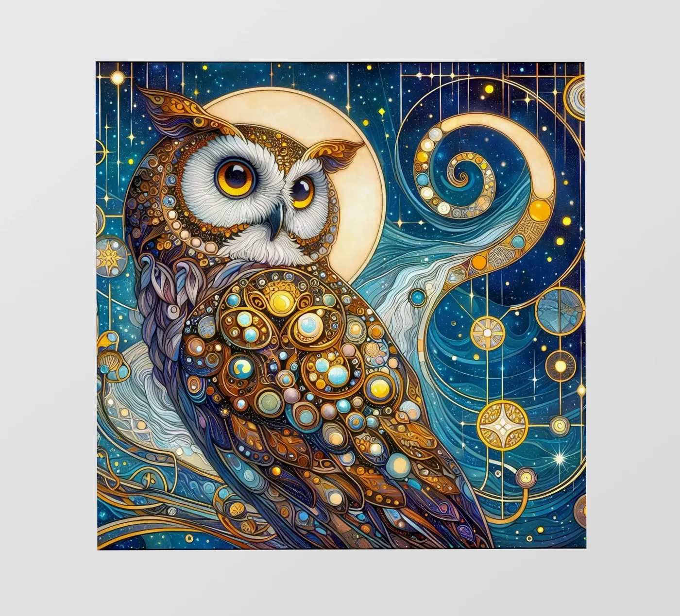 Uil fotobehang van Art-Nouveau-Dsg