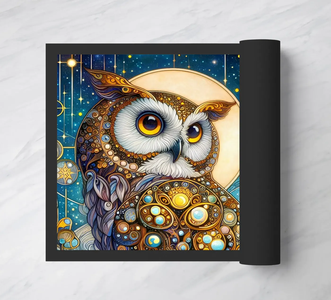 Eule Fußmatte von Art-Nouveau-Dsg