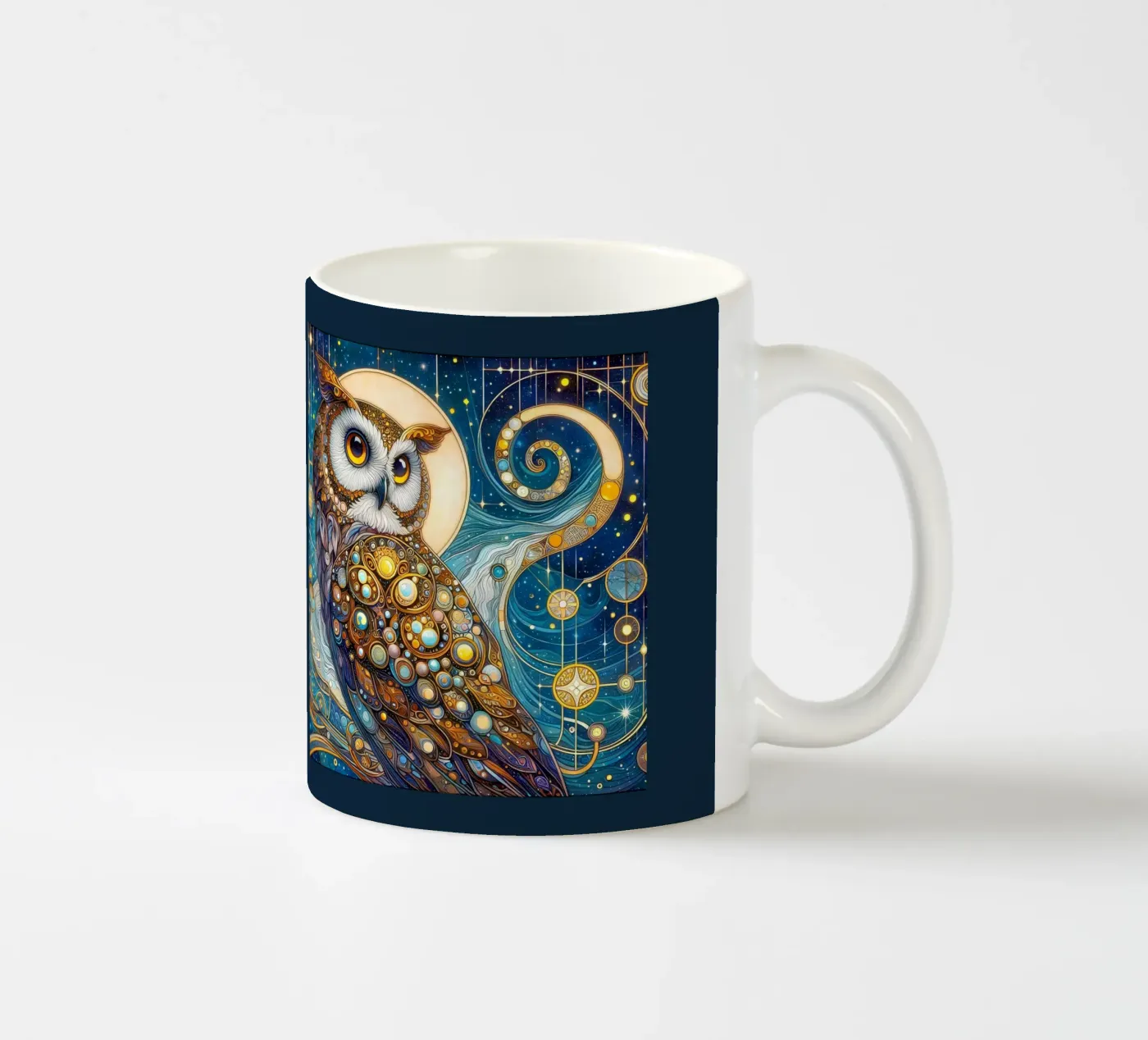 Owl ceramic mug by Art-Nouveau-Dsg