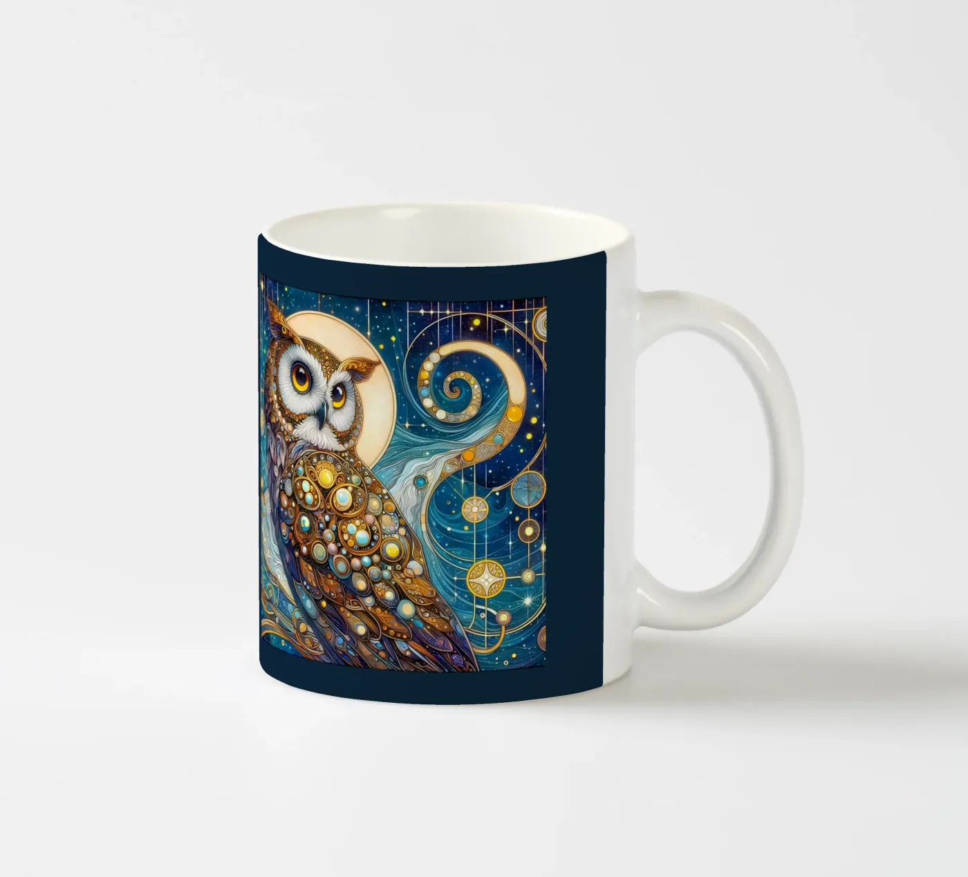 Owl tazza in ceramica da Art-Nouveau-Dsg