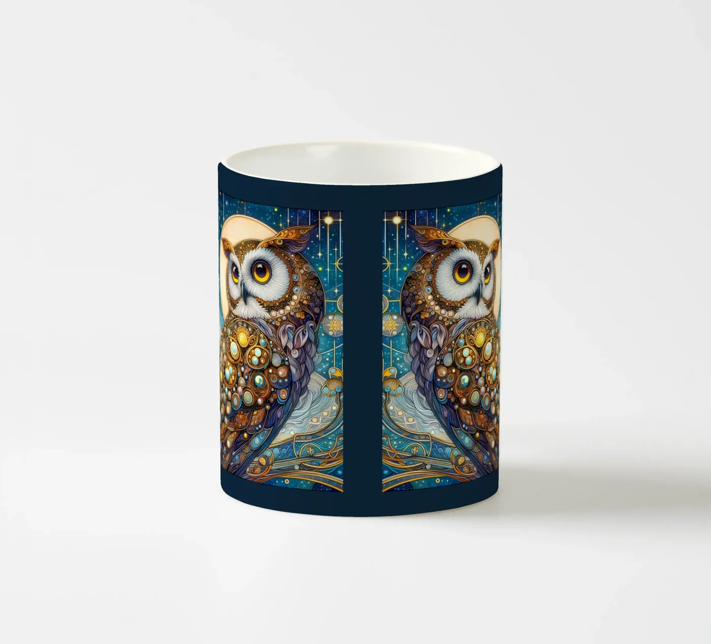 Owl ceramic mug by Art-Nouveau-Dsg