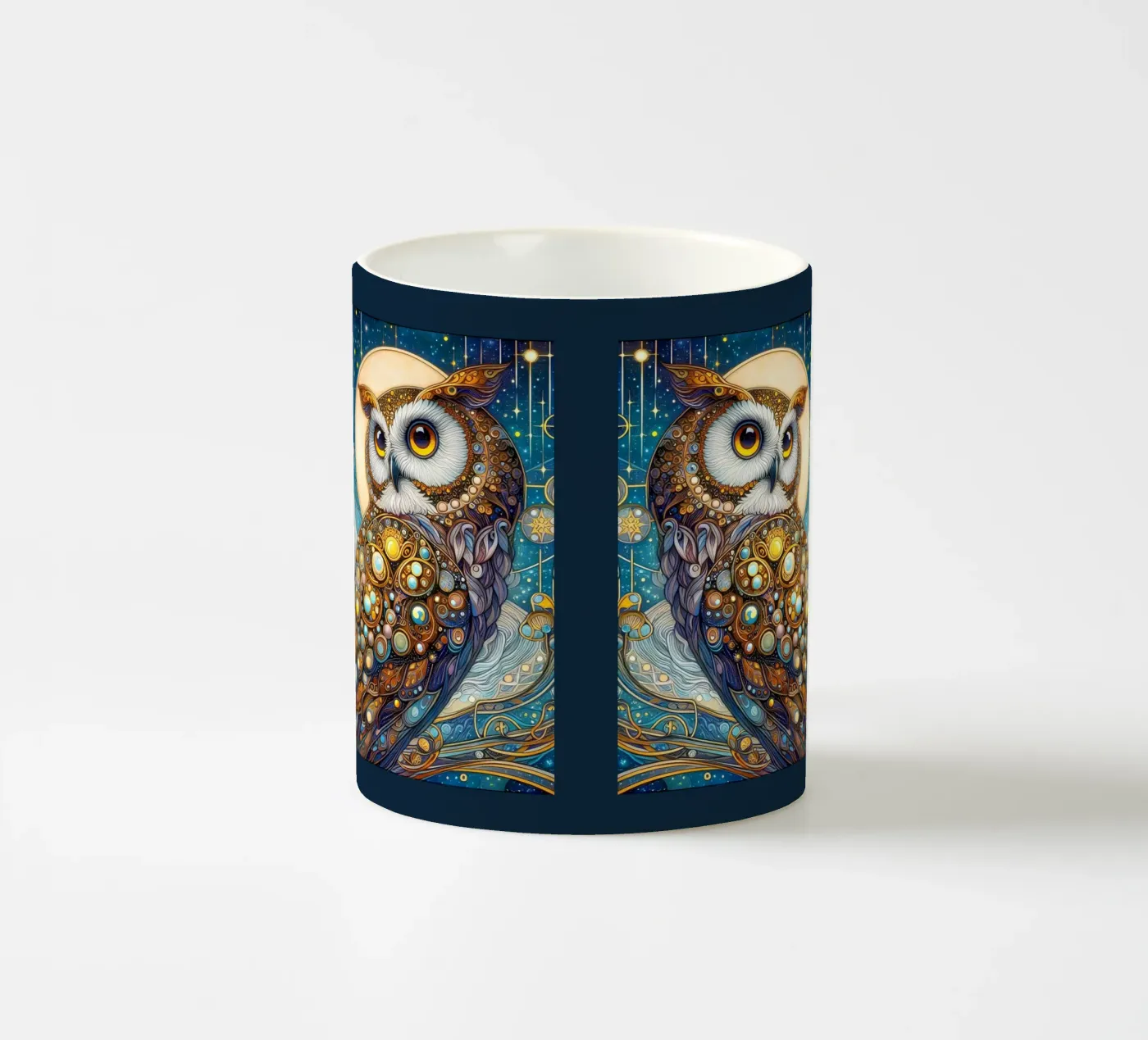 Owl tazza in ceramica da Art-Nouveau-Dsg