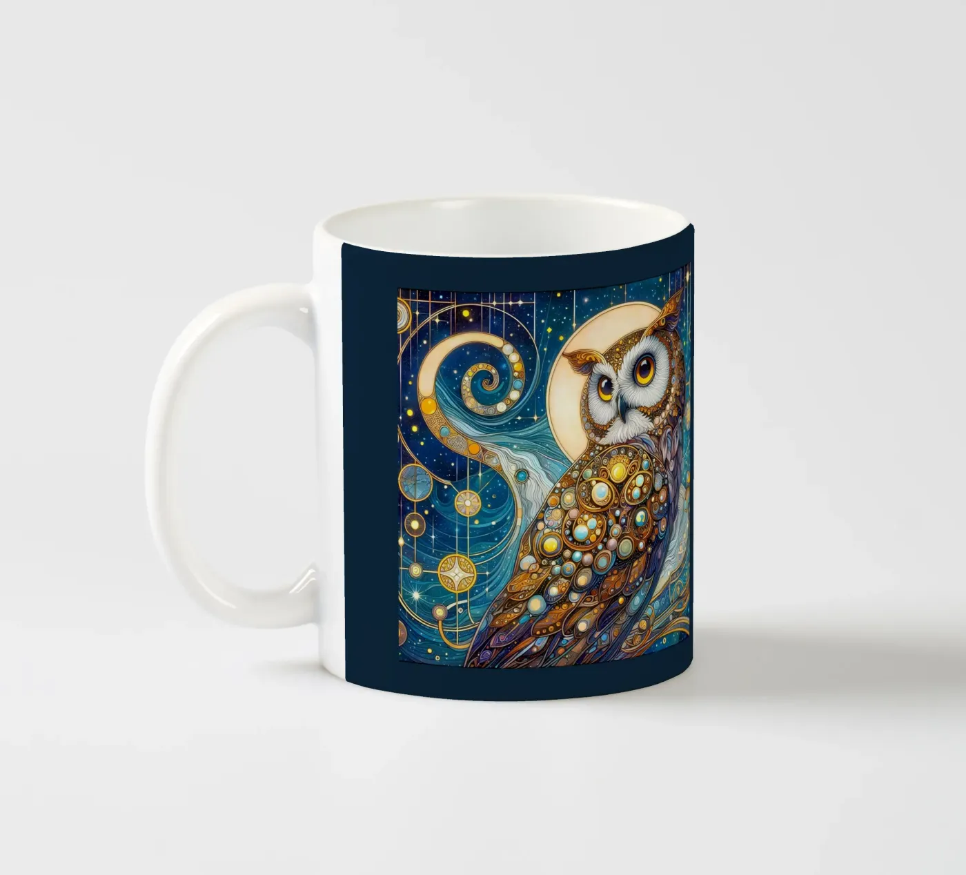 Owl ceramic mug by Art-Nouveau-Dsg