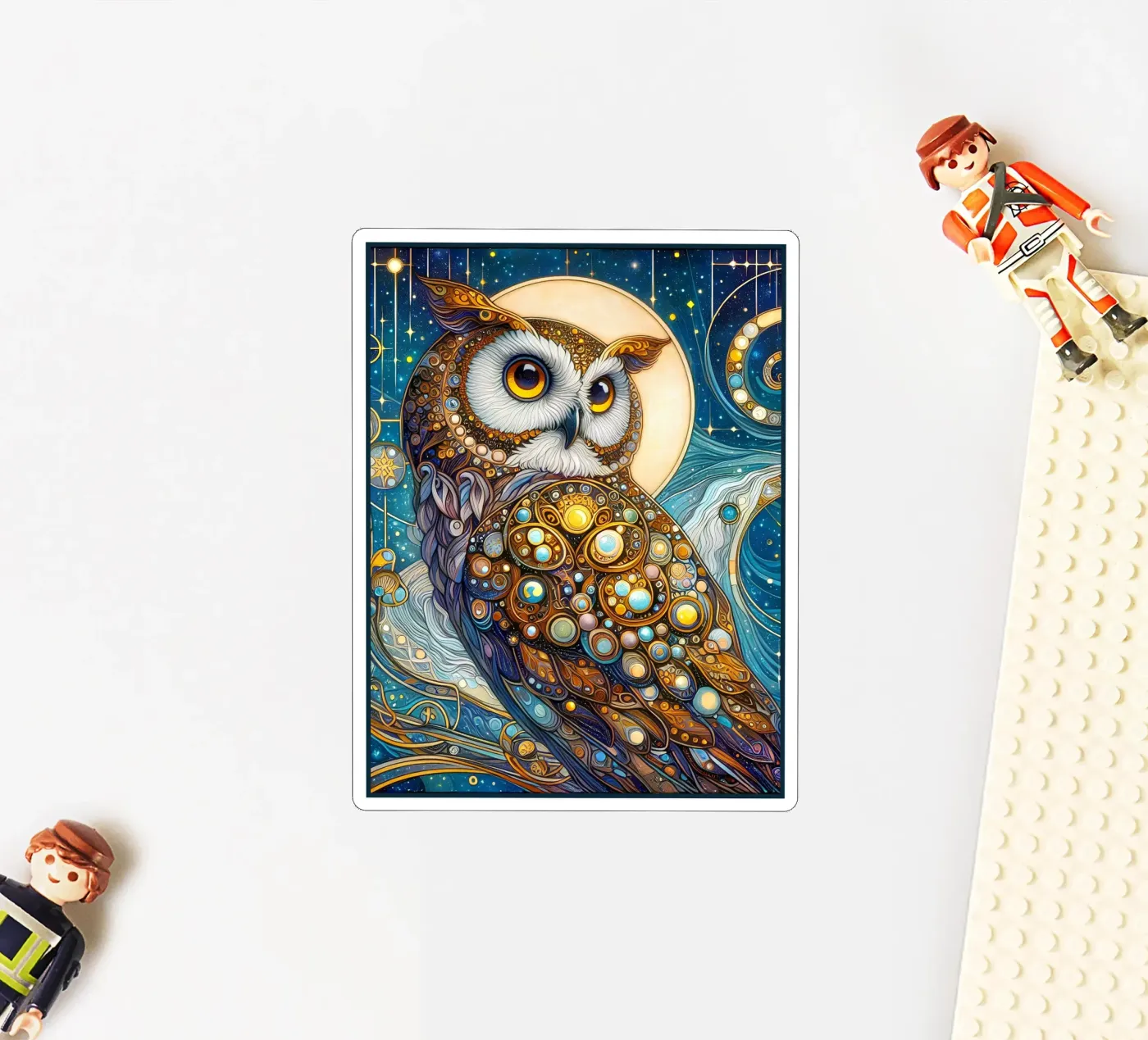 Uil sticker van Art-Nouveau-Dsg