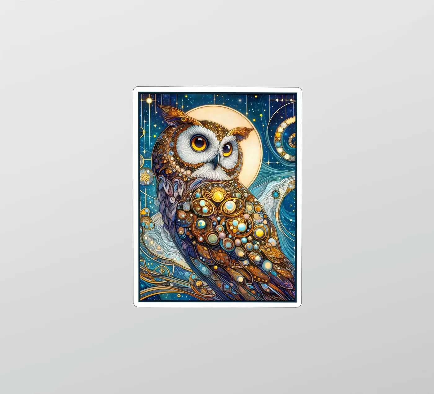 Uil sticker van Art-Nouveau-Dsg