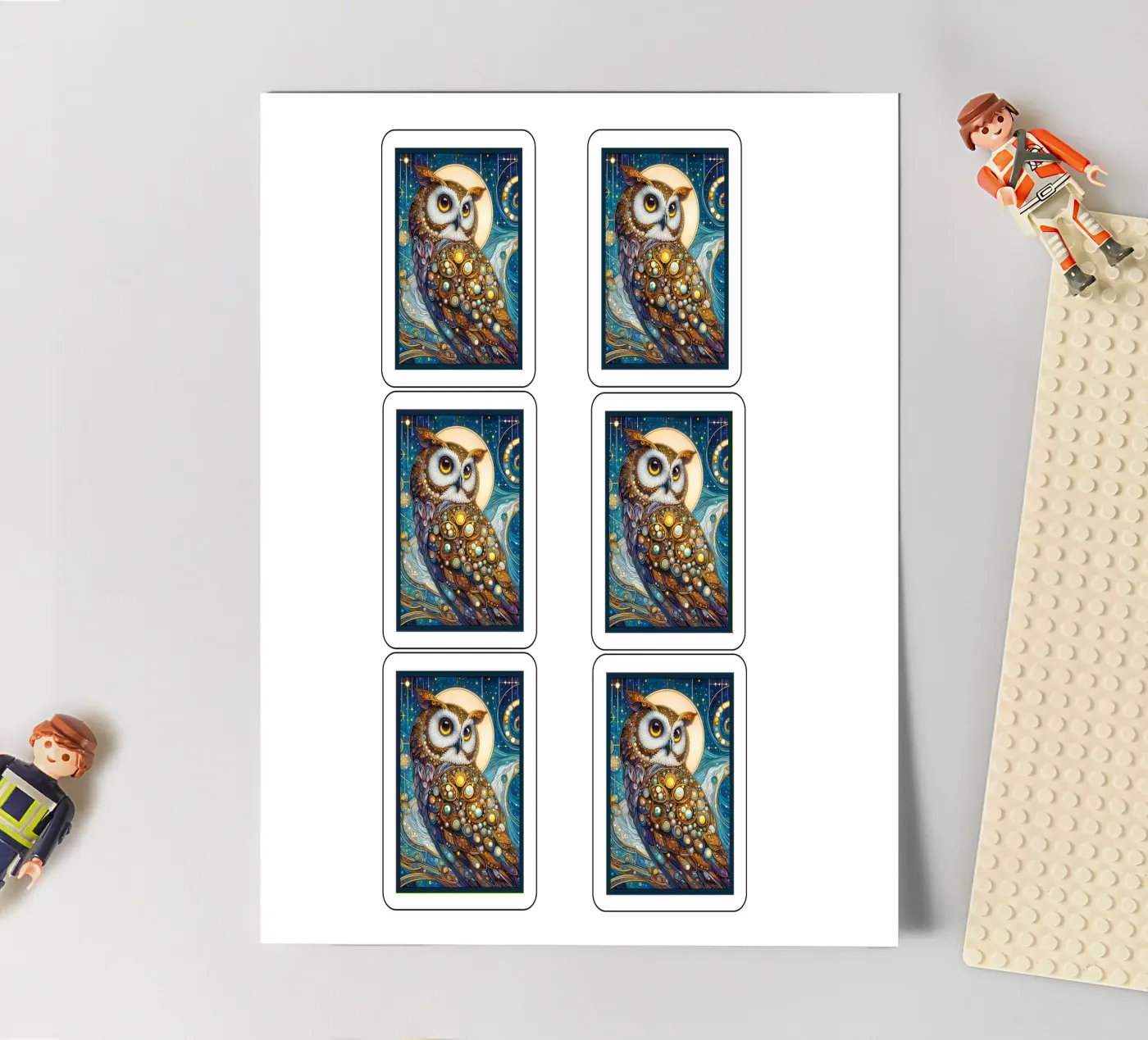 Uil stickervel van Art-Nouveau-Dsg