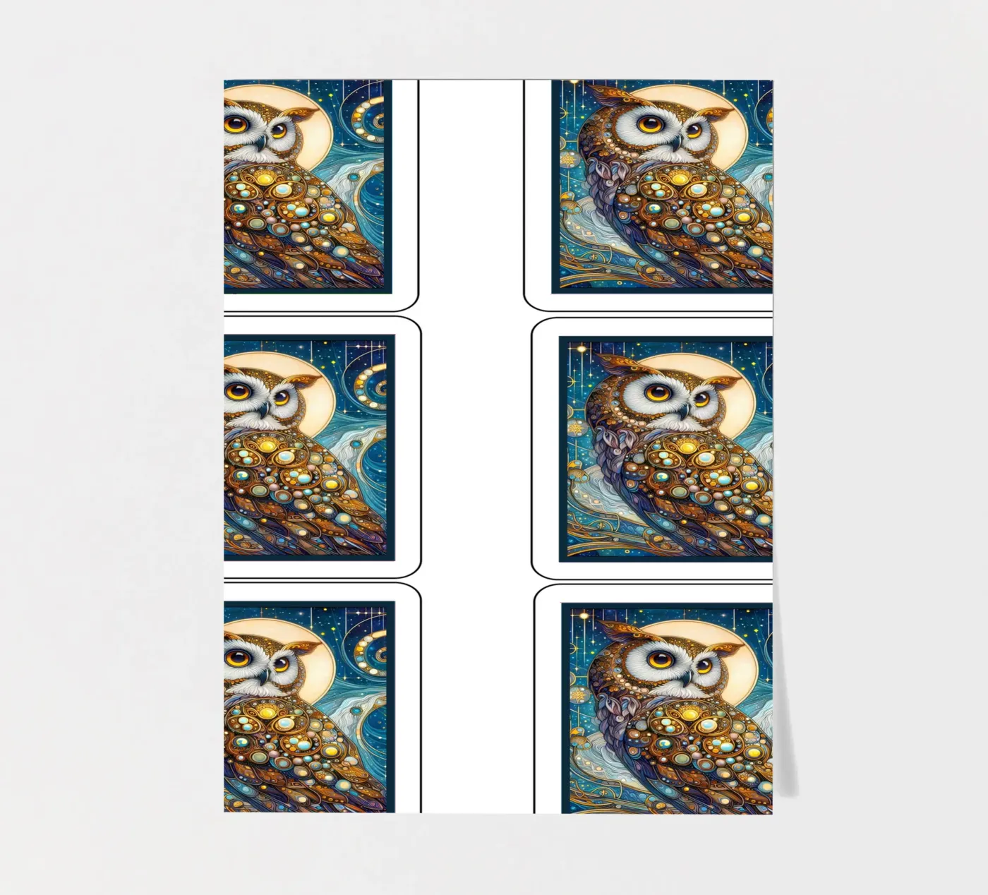 Owl sticker sheet by Art-Nouveau-Dsg