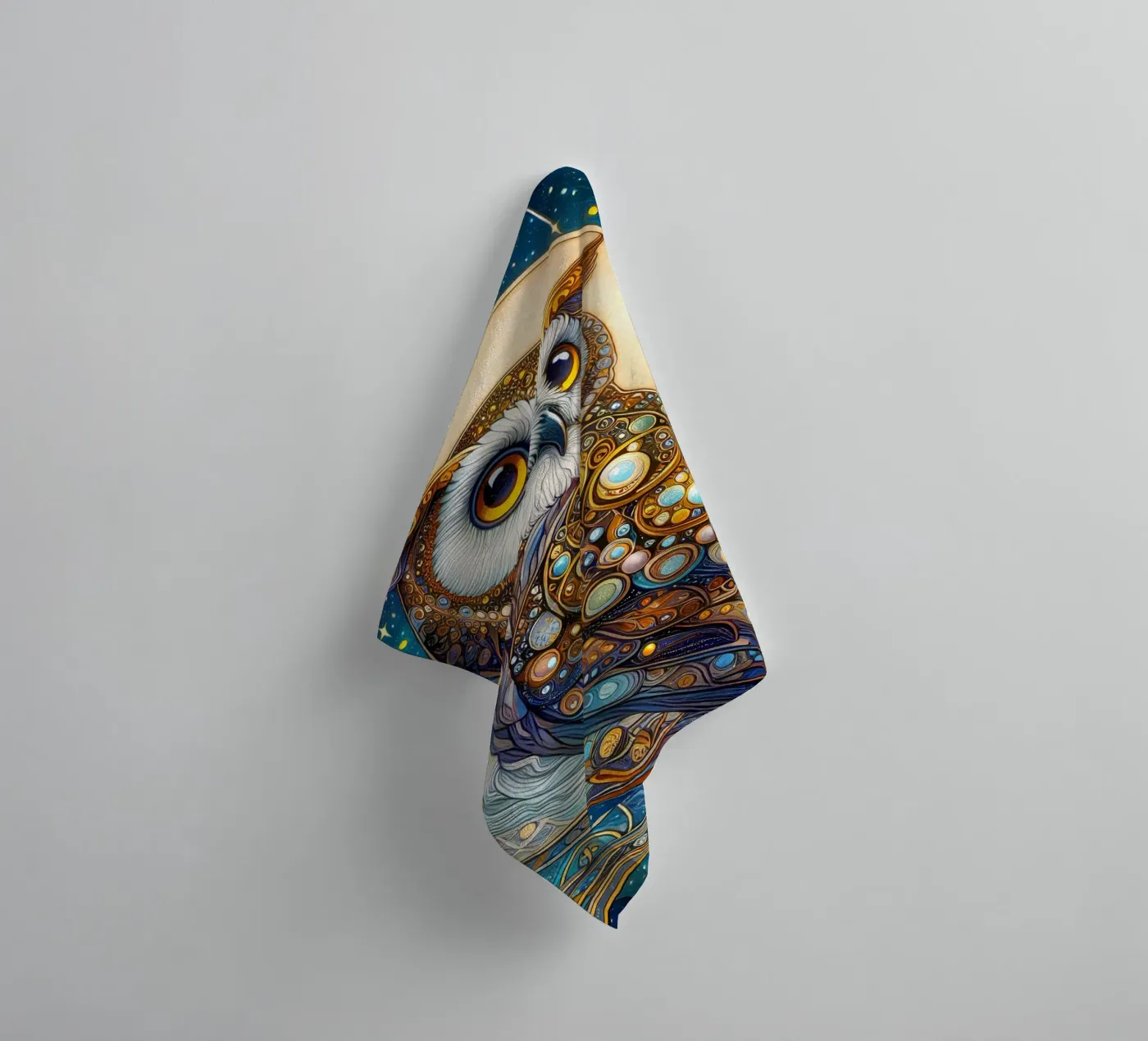 Uil badhanddoek van Art-Nouveau-Dsg