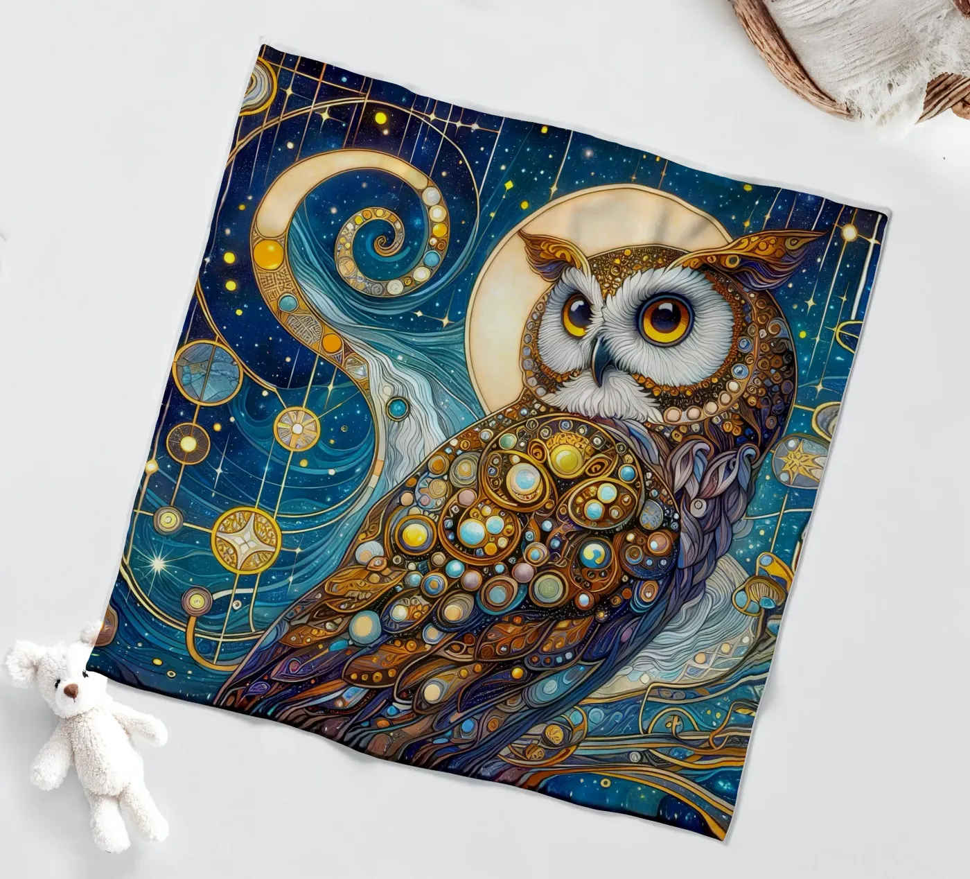 Owl Fleecedecke von Art-Nouveau-Dsg